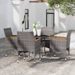 vidaXL Set mobilier de grădină, 5 piese, gri, poliratan vidaXL Set mobilier de grădină, 5 piese, gri, poliratan