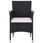 vidaXL Set mobilier de grădină, 5 piese, negru, poliratan