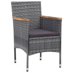 vidaXL Set mobilier grădină, 5 piese, gri, poliratan și sticlă vidaXL Set mobilier grădină, 5 piese, gri, poliratan și sticlă