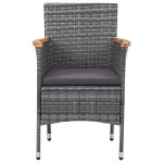 vidaXL Set mobilier grădină, 5 piese, gri, poliratan și sticlă vidaXL Set mobilier grădină, 5 piese, gri, poliratan și sticlă