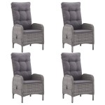 vidaXL Set mobilier grădină, 5 piese, gri, poliratan, lemn acacia vidaXL Set mobilier grădină, 5 piese, gri, poliratan, lemn acacia