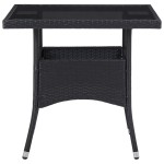 vidaXL Set mobilier grădină, 5 piese, negru, poliratan și sticlă vidaXL Set mobilier grădină, 5 piese, negru, poliratan și sticlă