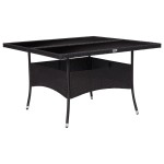 vidaXL Set mobilier grădină, 9 piese, negru, poliratan, lemn acacia vidaXL Set mobilier grădină, 9 piese, negru, poliratan, lemn acacia
