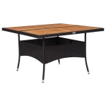 vidaXL Set mobilier grădină, 9 piese, negru, poliratan și lemn acacia vidaXL Set mobilier grădină, 9 piese, negru, poliratan și lemn acacia