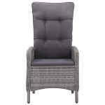 vidaXL Set mobilier grădină, 3 piese, gri, poliratan și sticlă vidaXL Set mobilier grădină, 3 piese, gri, poliratan și sticlă