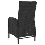 vidaXL Set mobilier grădină, 3 piese, negru, poliratan și sticlă vidaXL Set mobilier grădină, 3 piese, negru, poliratan și sticlă