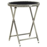 vidaXL Set mobilier grădină, 3 piese, gri, poliratan și sticlă vidaXL Set mobilier grădină, 3 piese, gri, poliratan și sticlă