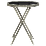 vidaXL Set mobilier grădină, 3 piese, gri, poliratan și sticlă vidaXL Set mobilier grădină, 3 piese, gri, poliratan și sticlă