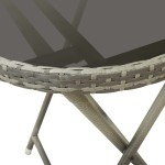 vidaXL Set mobilier grădină, 3 piese, gri, poliratan și sticlă vidaXL Set mobilier grădină, 3 piese, gri, poliratan și sticlă