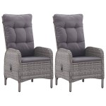 vidaXL Set mobilier grădină, 3 piese, gri, poliratan și sticlă vidaXL Set mobilier grădină, 3 piese, gri, poliratan și sticlă