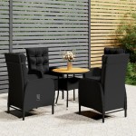 vidaXL Set bistro de grădină, 5 piese, negru, poliratan vidaXL Set bistro de grădină, 5 piese, negru, poliratan