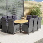 vidaXL Set mobilier de grădină, 11 piese, gri, poliratan vidaXL Set mobilier de grădină, 11 piese, gri, poliratan