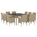 vidaXL Set mobilier de grădină, 11 piese, bej, poliratan vidaXL Set mobilier de grădină, 11 piese, bej, poliratan