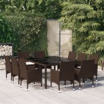 vidaXL Set mobilier de grădină, 11 piese, maro, poliratan vidaXL Set mobilier de grădină, 11 piese, maro, poliratan