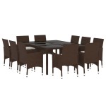 vidaXL Set mobilier de grădină, 11 piese, maro, poliratan vidaXL Set mobilier de grădină, 11 piese, maro, poliratan
