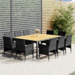vidaXL Set mobilier de grădină, 11 piese, gri, poliratan vidaXL Set mobilier de grădină, 11 piese, gri, poliratan