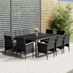 vidaXL Set mobilier de grădină, 11 piese, gri, poliratan vidaXL Set mobilier de grădină, 11 piese, gri, poliratan