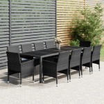 vidaXL Set mobilier de grădină, 11 piese, gri, poliratan vidaXL Set mobilier de grădină, 11 piese, gri, poliratan