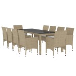vidaXL Set mobilier de grădină, 11 piese, bej, poliratan vidaXL Set mobilier de grădină, 11 piese, bej, poliratan