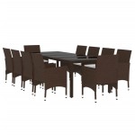 vidaXL Set mobilier de grădină, 11 piese, maro, poliratan vidaXL Set mobilier de grădină, 11 piese, maro, poliratan