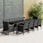 vidaXL Set mobilier de grădină, 11 piese, gri, poliratan vidaXL Set mobilier de grădină, 11 piese, gri, poliratan