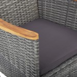vidaXL Set mobilier de grădină, 11 piese, gri, poliratan vidaXL Set mobilier de grădină, 11 piese, gri, poliratan