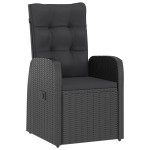 vidaXL Set mobilier de grădină cu perne, 9 piese, negru, poliratan
