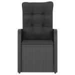 vidaXL Set mobilier de grădină cu perne, 9 piese, negru, poliratan
