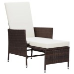 vidaXL Set mobilier relaxare grădină cu perne 3 piese maro poliratan