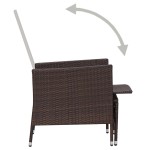 vidaXL Set mobilier relaxare grădină cu perne 3 piese maro poliratan