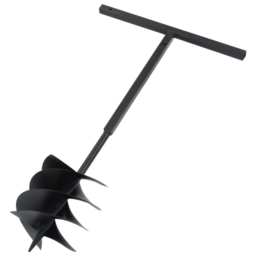 vidaXL Burghiu de pământ cu mâner 250 mm, tub extensibil la 4 m, oțel