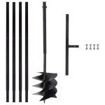 vidaXL Burghiu de pământ cu mâner 250 mm, tub extensibil la 4 m, oțel vidaXL Burghiu de pământ cu mâner 250 mm, tub extensibil la 4 m, oțel