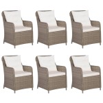 vidaXL Set mobilier de grădină, 7 piese, poliratan