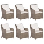 vidaXL Set mobilier de grădină, 7 piese, poliratan