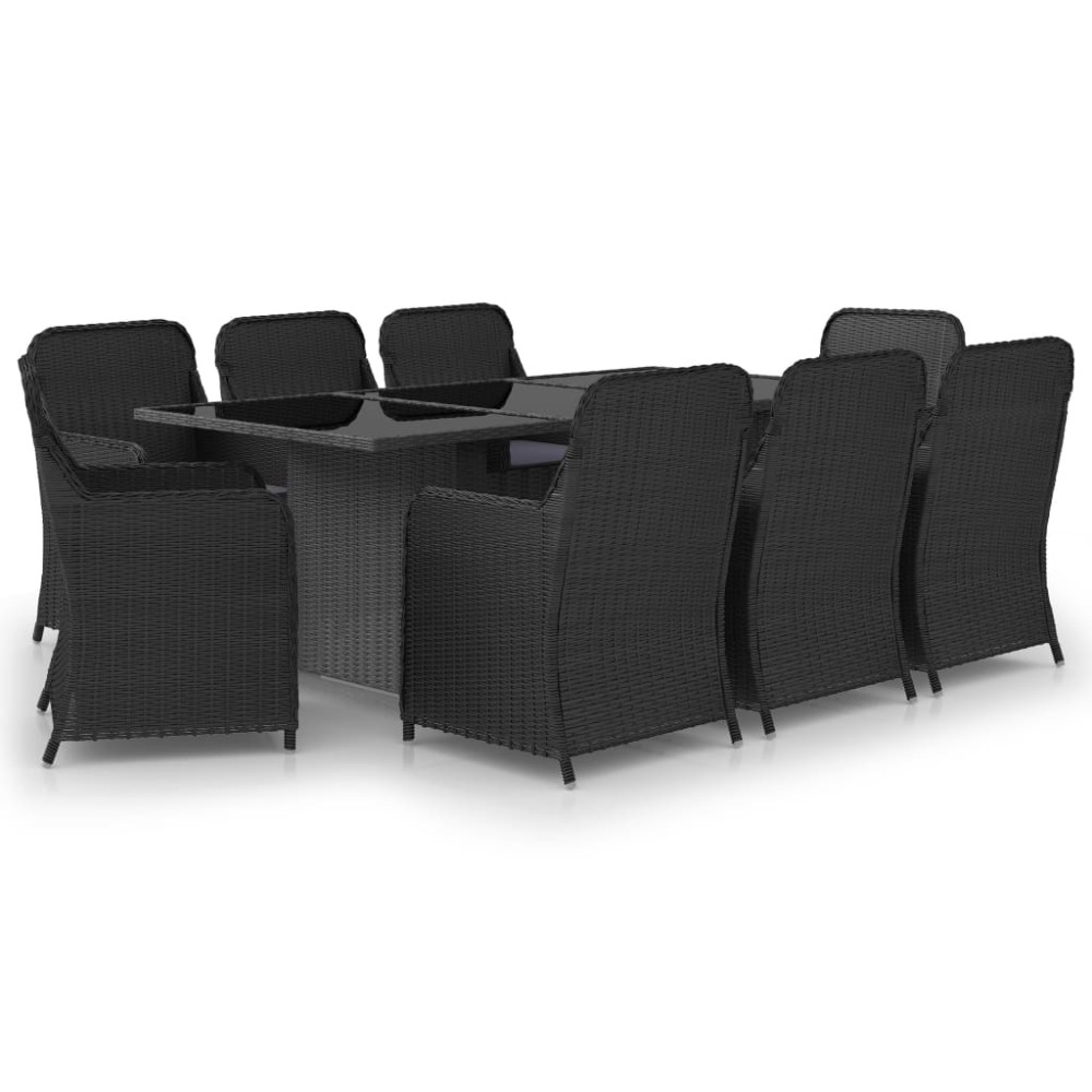 vidaXL Set mobilier de grădină, 9 piese, poliratan