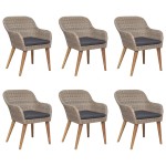 vidaXL Set mobilier de grădină, 7 piese, poliratan