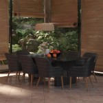 vidaXL Set mobilier de grădină, 9 piese, poliratan vidaXL Set mobilier de grădină, 9 piese, poliratan