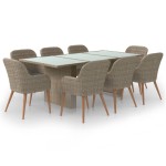 vidaXL Set mobilier de grădină, 9 piese, poliratan vidaXL Set mobilier de grădină, 9 piese, poliratan