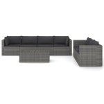 vidaXL Set mobilier de grădină cu perne, 8 piese, gri, poliratan vidaXL Set mobilier de grădină cu perne, 8 piese, gri, poliratan