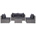 vidaXL Set mobilier de grădină cu perne, 8 piese, gri, poliratan vidaXL Set mobilier de grădină cu perne, 8 piese, gri, poliratan