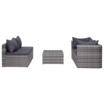 vidaXL Set mobilier de grădină cu perne, 9 piese, gri, poliratan vidaXL Set mobilier de grădină cu perne, 9 piese, gri, poliratan