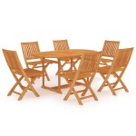 vidaXL Set mobilier grădină, 7 piese, lemn masiv de tec vidaXL Set mobilier grădină, 7 piese, lemn masiv de tec