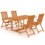 vidaXL Set mobilier de grădină, 5 piese, lemn masiv de tec vidaXL Set mobilier de grădină, 5 piese, lemn masiv de tec