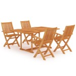 vidaXL Set mobilier de grădină, 5 piese, lemn masiv de tec vidaXL Set mobilier de grădină, 5 piese, lemn masiv de tec