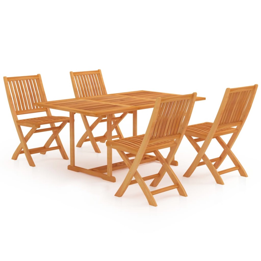vidaXL Set mobilier de grădină, 5 piese, lemn masiv de tec