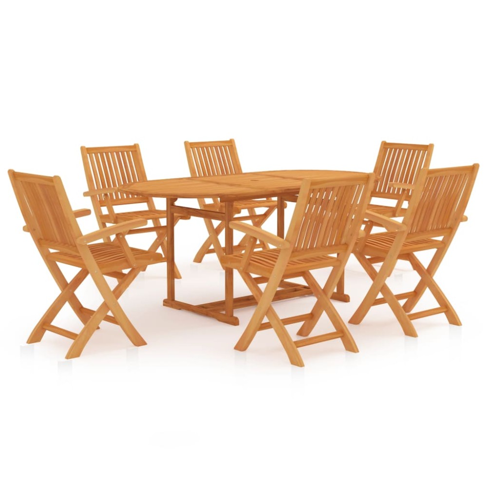 vidaXL Set mobilier grădină, 7 piese, lemn masiv de tec