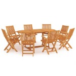 vidaXL Set mobilier de grădină, 9 piese, lemn masiv de tec vidaXL Set mobilier de grădină, 9 piese, lemn masiv de tec