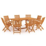 vidaXL Set mobilier de grădină, 9 piese, lemn masiv de tec vidaXL Set mobilier de grădină, 9 piese, lemn masiv de tec