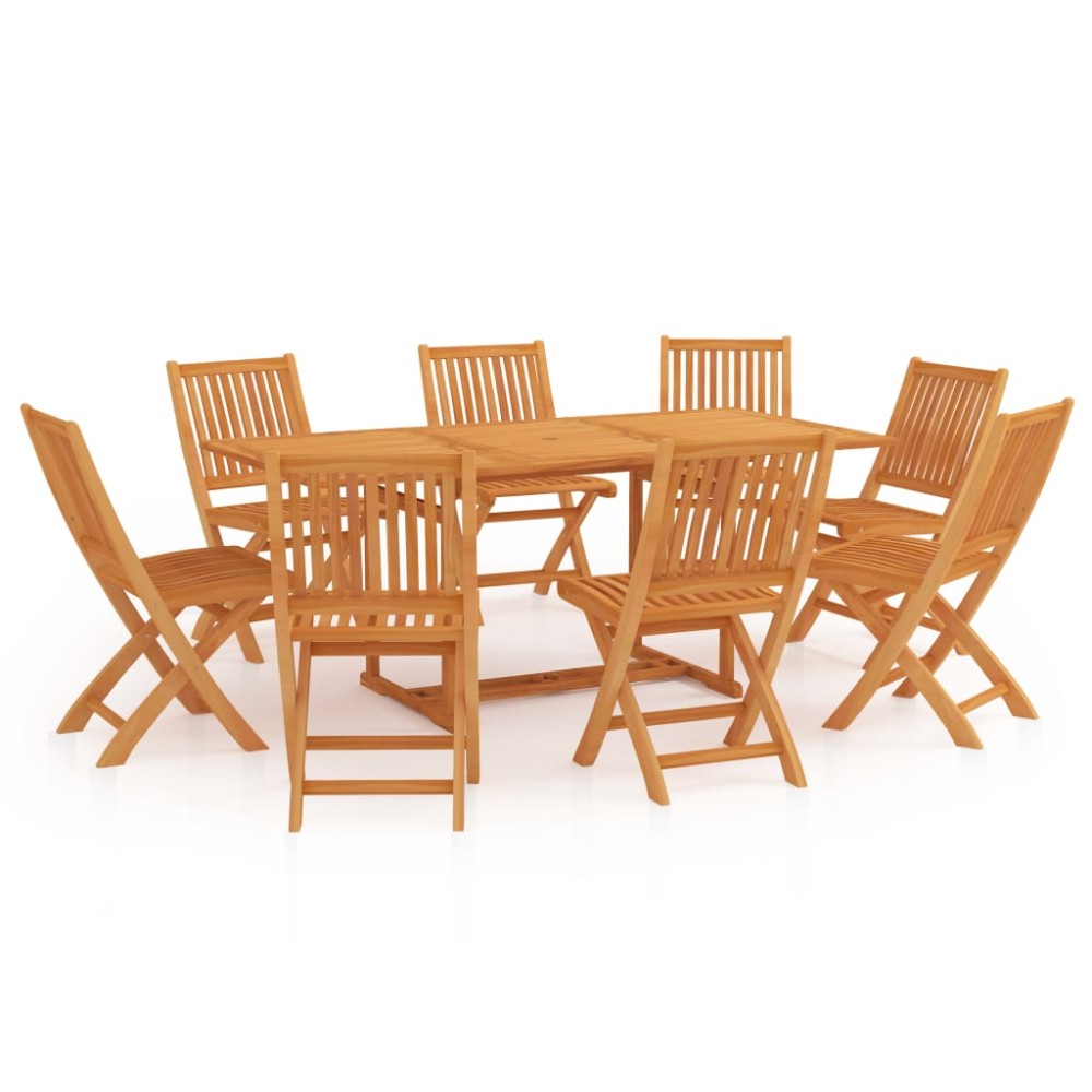 vidaXL Set mobilier de grădină, 9 piese, lemn masiv de tec