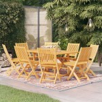 vidaXL Set mobilier de grădină, 9 piese, lemn masiv de tec vidaXL Set mobilier de grădină, 9 piese, lemn masiv de tec